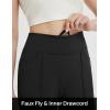 imagebaleaf Womens Capri Yoga Pants Dressy Casual Capris with Pockets Stretch Crop Lounge Pants Straight Open Bottom SummerBlack