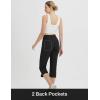 imagebaleaf Womens Capri Yoga Pants Dressy Casual Capris with Pockets Stretch Crop Lounge Pants Straight Open Bottom SummerBlack