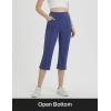 imagebaleaf Womens Capri Yoga Pants Dressy Casual Capris with Pockets Stretch Crop Lounge Pants Straight Open Bottom SummerBlue