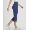 imagebaleaf Womens Capri Yoga Pants Dressy Casual Capris with Pockets Stretch Crop Lounge Pants Straight Open Bottom SummerBlue
