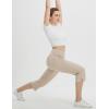 imagebaleaf Womens Capri Yoga Pants Dressy Casual Capris with Pockets Stretch Crop Lounge Pants Straight Open Bottom SummerKhaki