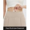 imagebaleaf Womens Capri Yoga Pants Dressy Casual Capris with Pockets Stretch Crop Lounge Pants Straight Open Bottom SummerKhaki