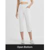 imagebaleaf Womens Capri Yoga Pants Dressy Casual Capris with Pockets Stretch Crop Lounge Pants Straight Open Bottom SummerWhite