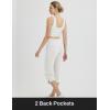 imagebaleaf Womens Capri Yoga Pants Dressy Casual Capris with Pockets Stretch Crop Lounge Pants Straight Open Bottom SummerWhite