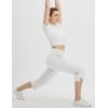imagebaleaf Womens Capri Yoga Pants Dressy Casual Capris with Pockets Stretch Crop Lounge Pants Straight Open Bottom SummerWhite