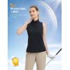 imagebaleaf Womens Golf Shirts Tank Top with Quarter Zip Collar Polo Tennis Sleeveless Racerback Tanks Quick Dry UPF 50Black