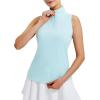 imagebaleaf Womens Golf Shirts Tank Top with Quarter Zip Collar Polo Tennis Sleeveless Racerback Tanks Quick Dry UPF 50Light Blue