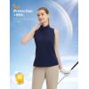 imagebaleaf Womens Golf Shirts Tank Top with Quarter Zip Collar Polo Tennis Sleeveless Racerback Tanks Quick Dry UPF 50Navy Blue