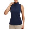 imagebaleaf Womens Golf Shirts Tank Top with Quarter Zip Collar Polo Tennis Sleeveless Racerback Tanks Quick Dry UPF 50Navy Blue