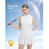 imagebaleaf Womens Golf Shirts Tank Top with Quarter Zip Collar Polo Tennis Sleeveless Racerback Tanks Quick Dry UPF 50White