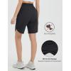 imagebaleaf Womens Long Shorts 9quot Bermuda Shorts Knee Length High Waisted Quick Dry Lightweight Zip PocketsBlack