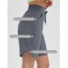 imagebaleaf Womens Long Shorts 9quot Bermuda Shorts Knee Length High Waisted Quick Dry Lightweight Zip PocketsDark Gray