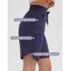 imagebaleaf Womens Long Shorts 9quot Bermuda Shorts Knee Length High Waisted Quick Dry Lightweight Zip PocketsNavy Blue