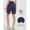 imagebaleaf Womens Long Shorts 9quot Bermuda Shorts Knee Length High Waisted Quick Dry Lightweight Zip PocketsNavy Blue