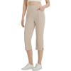 imagebaleaf Womens Capri Yoga Pants Dressy Casual Capris with Pockets Stretch Crop Lounge Pants Straight Open Bottom SummerKhaki