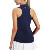imagebaleaf Womens Golf Shirts Tank Top with Quarter Zip Collar Polo Tennis Sleeveless Racerback Tanks Quick Dry UPF 50Navy Blue