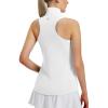 imagebaleaf Womens Golf Shirts Tank Top with Quarter Zip Collar Polo Tennis Sleeveless Racerback Tanks Quick Dry UPF 50White