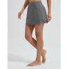 imagebaleaf Womens 14quot High Waisted Swim Skirts with Zipper Pockets Tummy Control Bathing Suit Swim BottomsDark Gray