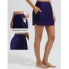 imagebaleaf Womens 14quot High Waisted Swim Skirts with Zipper Pockets Tummy Control Bathing Suit Swim BottomsNavy Blue