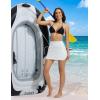 imagebaleaf Womens 14quot High Waisted Swim Skirts with Zipper Pockets Tummy Control Bathing Suit Swim BottomsStar White