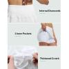 imagebaleaf Womens 14quot High Waisted Swim Skirts with Zipper Pockets Tummy Control Bathing Suit Swim BottomsStar White