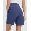 imagebaleaf Womens 7quot Hiking Shorts High Waist Water Resistant Quick Dry Lightweight Zip Pockets Workout Athletic Shorts TravelClassic Navy