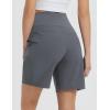imagebaleaf Womens 7quot Hiking Shorts High Waist Water Resistant Quick Dry Lightweight Zip Pockets Workout Athletic Shorts TravelGraphite Gray