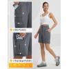 imagebaleaf Womens 7quot Hiking Shorts High Waist Water Resistant Quick Dry Lightweight Zip Pockets Workout Athletic Shorts TravelGraphite Gray