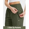 imagebaleaf Womens Joggers with Zip Pockets Hiking Pants Lightweight Quick Dry Water Resistant Track PantsArmy Green