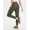 imagebaleaf Womens Joggers with Zip Pockets Hiking Pants Lightweight Quick Dry Water Resistant Track PantsArmy Green