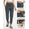 imagebaleaf Womens Joggers with Zip Pockets Hiking Pants Lightweight Quick Dry Water Resistant Track PantsDark Gray