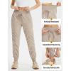 imagebaleaf Womens Joggers with Zip Pockets Hiking Pants Lightweight Quick Dry Water Resistant Track PantsKhaki