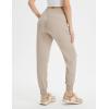 imagebaleaf Womens Joggers with Zip Pockets Hiking Pants Lightweight Quick Dry Water Resistant Track PantsKhaki