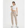 imagebaleaf Womens Joggers with Zip Pockets Hiking Pants Lightweight Quick Dry Water Resistant Track PantsKhaki