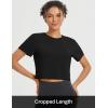 imagebaleaf Womens Open Back Workout Tops Short Sleeve Crop Yoga Shirts Lightweight Athletic Gym Exercise TShirtsBlack