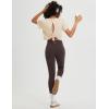 imagebaleaf Womens Open Back Workout Tops Short Sleeve Crop Yoga Shirts Lightweight Athletic Gym Exercise TShirtsHeather Khaki
