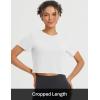 imagebaleaf Womens Open Back Workout Tops Short Sleeve Crop Yoga Shirts Lightweight Athletic Gym Exercise TShirtsWhite