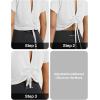 imagebaleaf Womens Open Back Workout Tops Short Sleeve Crop Yoga Shirts Lightweight Athletic Gym Exercise TShirtsWhite