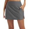 imagebaleaf Womens 14quot High Waisted Swim Skirts with Zipper Pockets Tummy Control Bathing Suit Swim BottomsDark Gray