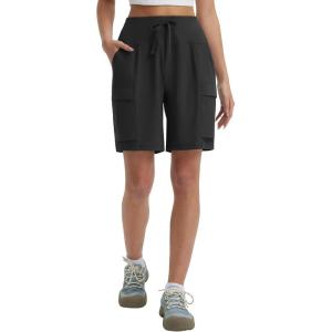 imagebaleaf Womens 7quot Hiking Shorts High Waist Water Resistant Quick Dry Lightweight Zip Pockets Workout Athletic Shorts TravelBlack