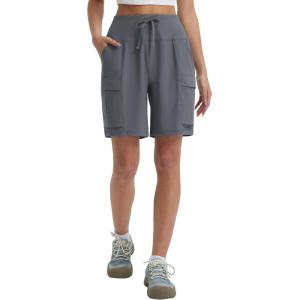 imagebaleaf Womens 7quot Hiking Shorts High Waist Water Resistant Quick Dry Lightweight Zip Pockets Workout Athletic Shorts TravelGraphite Gray