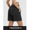 imagebaleaf Womens 7 Inch Bermuda Long Shorts with Zipper Pockets High Waisted Athletic Shorts Walking Dressy Casual LooseBlack