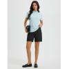 imagebaleaf Womens 7 Inch Bermuda Long Shorts with Zipper Pockets High Waisted Athletic Shorts Walking Dressy Casual LooseBlack