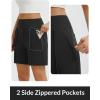 imagebaleaf Womens 7 Inch Bermuda Long Shorts with Zipper Pockets High Waisted Athletic Shorts Walking Dressy Casual LooseBlack