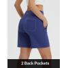 imagebaleaf Womens 7 Inch Bermuda Long Shorts with Zipper Pockets High Waisted Athletic Shorts Walking Dressy Casual LooseBlue
