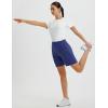 imagebaleaf Womens 7 Inch Bermuda Long Shorts with Zipper Pockets High Waisted Athletic Shorts Walking Dressy Casual LooseBlue