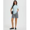imagebaleaf Womens 7 Inch Bermuda Long Shorts with Zipper Pockets High Waisted Athletic Shorts Walking Dressy Casual LooseGrey