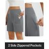 imagebaleaf Womens 7 Inch Bermuda Long Shorts with Zipper Pockets High Waisted Athletic Shorts Walking Dressy Casual LooseGrey