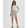 imagebaleaf Womens 7 Inch Bermuda Long Shorts with Zipper Pockets High Waisted Athletic Shorts Walking Dressy Casual LooseKhaki