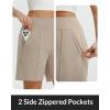 imagebaleaf Womens 7 Inch Bermuda Long Shorts with Zipper Pockets High Waisted Athletic Shorts Walking Dressy Casual LooseKhaki